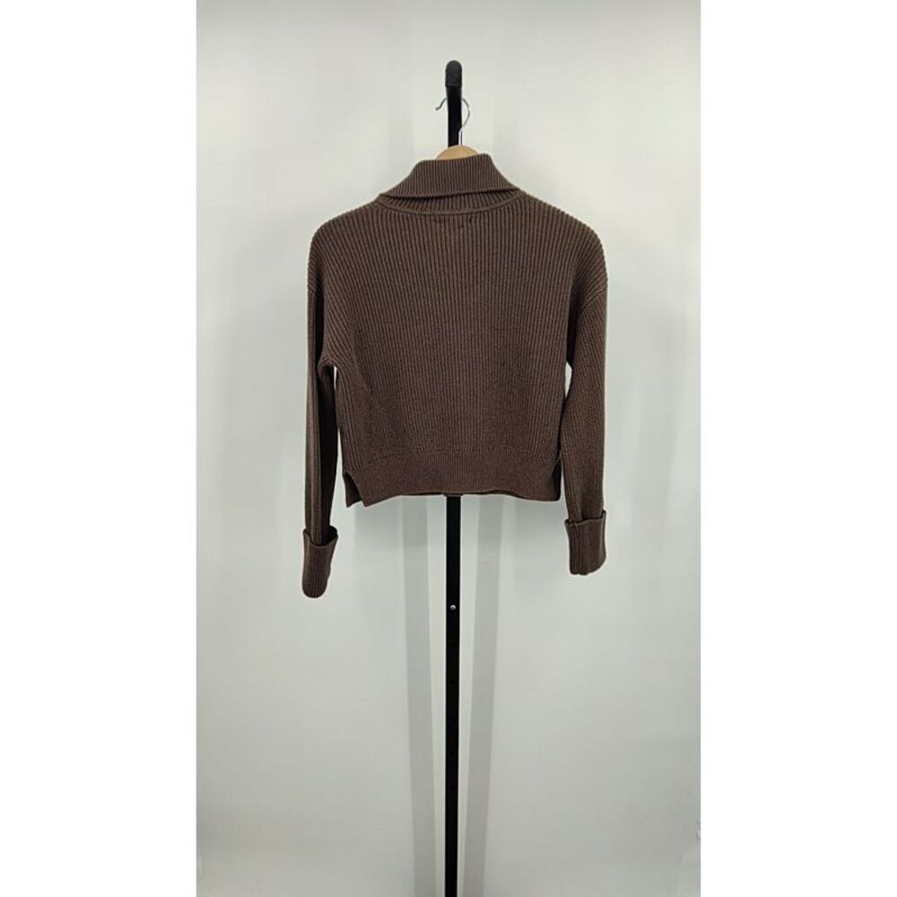 Quince Women 100% Organic Cotton Fisherman Collared Cardigan Brown XS - Picture 2 of 2